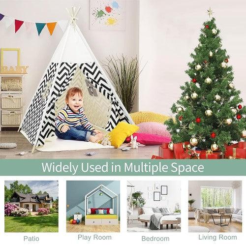 Teepee Tent for Kids Foldable Children Play Tent with  Mat for Indoor Outdoor (Stripe) - Toytexx Teepee Tent for Kids Foldable Children Play Tent with  Mat for Indoor Outdoor (Stripe) - Toytexx